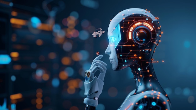 futuristic office environment with aidriven process automation for efficiency and cost savings