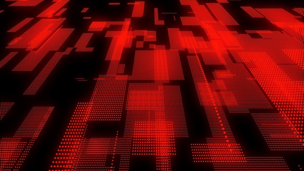 Futuristic red digital animated background Abstract noise mosaic animation 3D technology 4k motion video