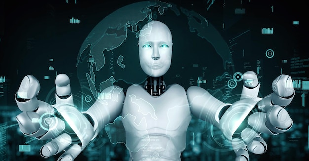 futuristic robot artificial intelligence huminoid ai programming coding