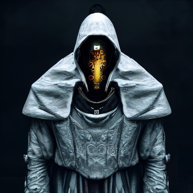 futuristic robot portrait illustration