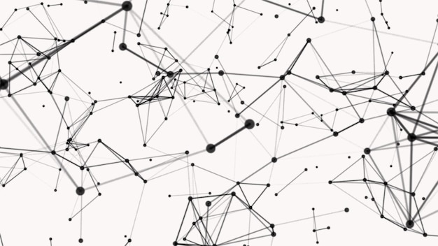 Geometric background connecting dots as plexus Digital plexus of glowing lines and dots Glowing black plexus Big data