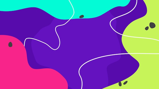 Geometric blue green pink neon shapes on purple abstract background multicolored pattern