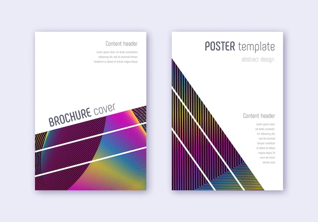 Geometric cover design template set Rainbow abstr