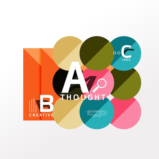 geometric infographic banner paper info a b c option diagram created with color shapes vector illustration