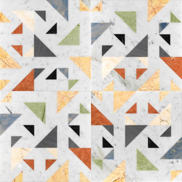 Geometric Marble Tile Pattern