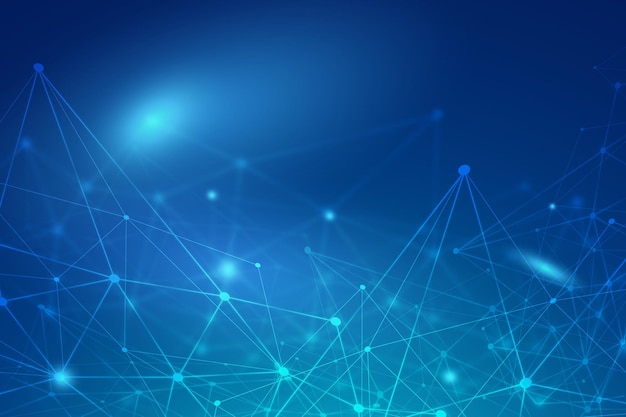 Geometric network lines blue background,illustration