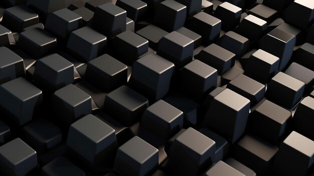 Gexagonal cube black digital background Generative Ai