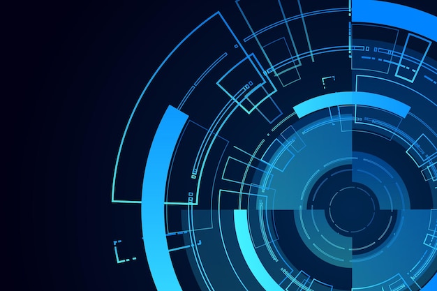 Giao diện người dùng công nghệ HUD khoa học viễn tưởng trừu tượng minh họa vector