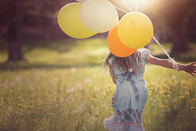 girl balloons child image