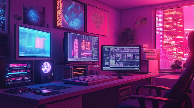 Global Data Visualization Flowing Through A Modern Computer System In Digital Network Style