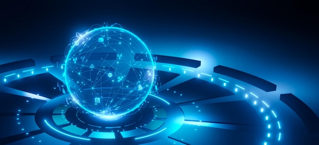 Globe network technology background