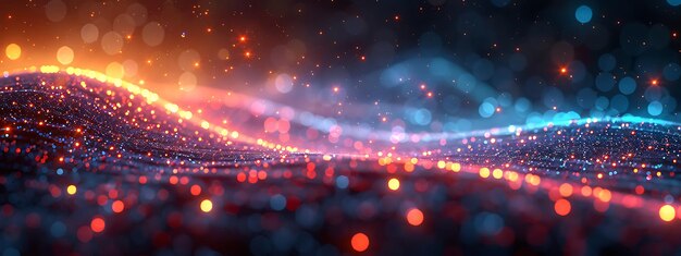 Glowing data cables transferring information background