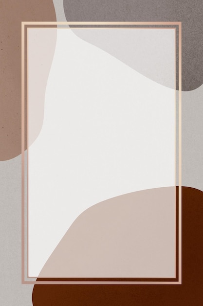 gold brown frame png on abstract retro pattern