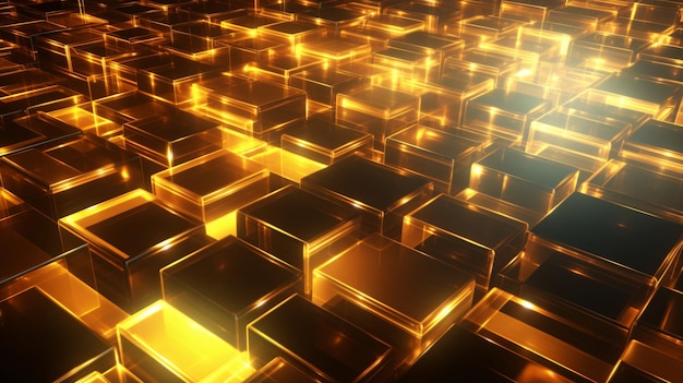 Golden 3D rendering background modern abstract geometric design wallpaper concept illustration