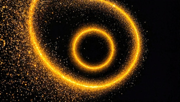 Golden Glitter Swirl on Dark Background