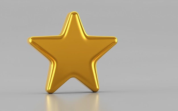 Golden star icon 3D