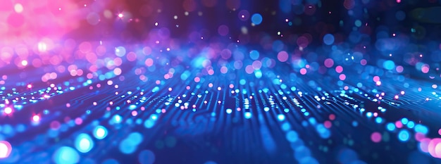 Graphic design background of tech scene or neon light blue beige tone AI generated illustration