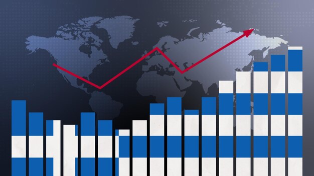Greece bar chart graph with ups and downs increasing values