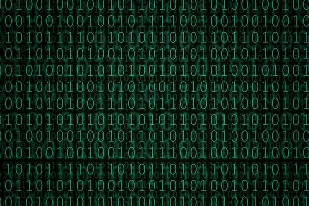 Green binary code background.