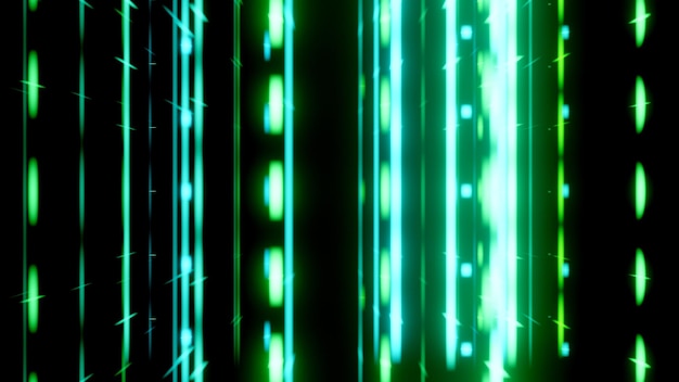 green blue light streaks bright neon rays transfer data network stage screen background concept