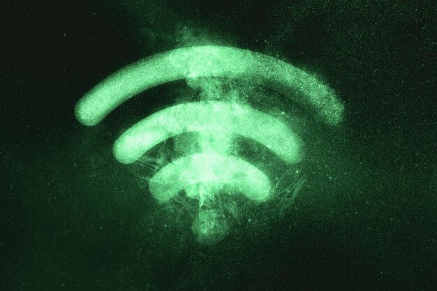 Green Connectivity WiFi Symbol Illuminates Digital Access