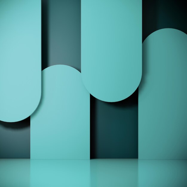 Green graphic 3d wall design for decoration