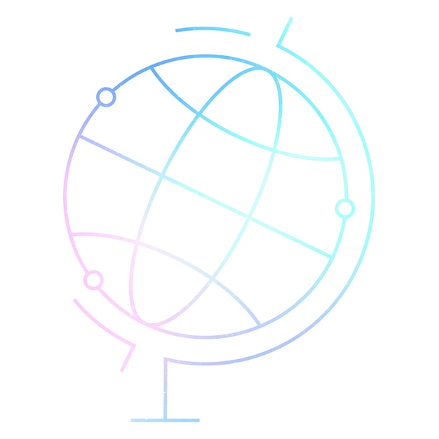 Grid globe png gradient pastel sticker transparent background