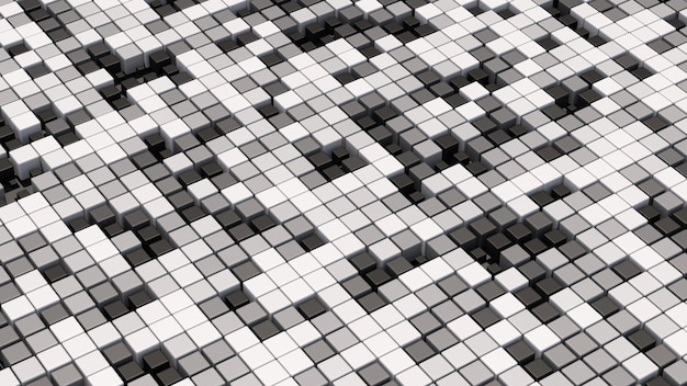 Group of white gray black cubes Abstract illustration 3d render