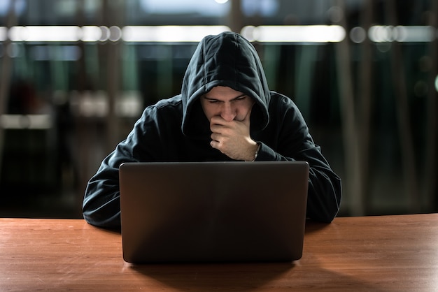 Hacker in front of his computer