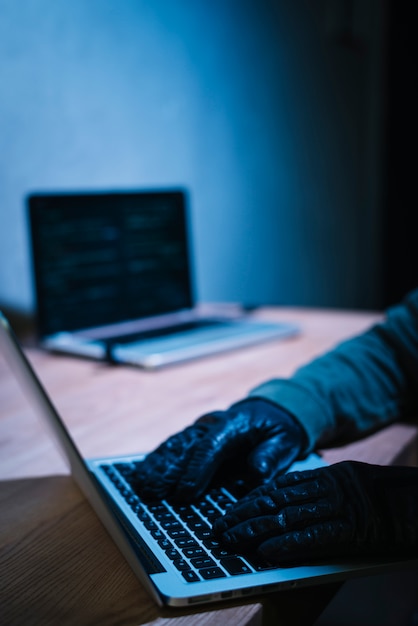 hacker with laptop