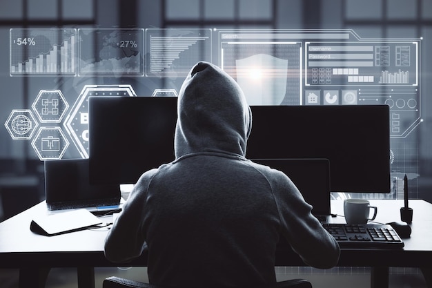 hacking and web concept