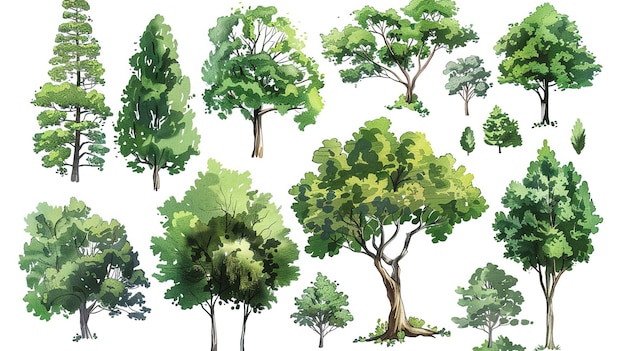 Hand drawn realistic tree sheet on white background UHD wallpaper