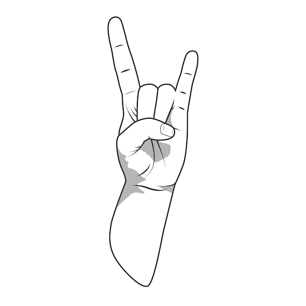 hand rock sign of the horns gesture vector