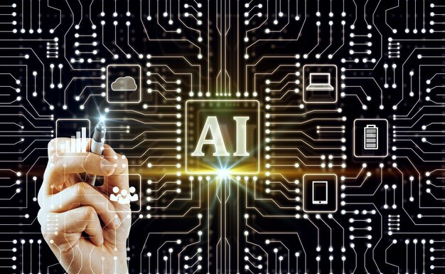 Hand using AI interface