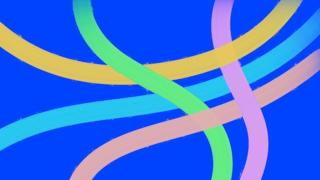 Handdrawn Abstract FullColor Paint Brush Strokes on a Blue Background