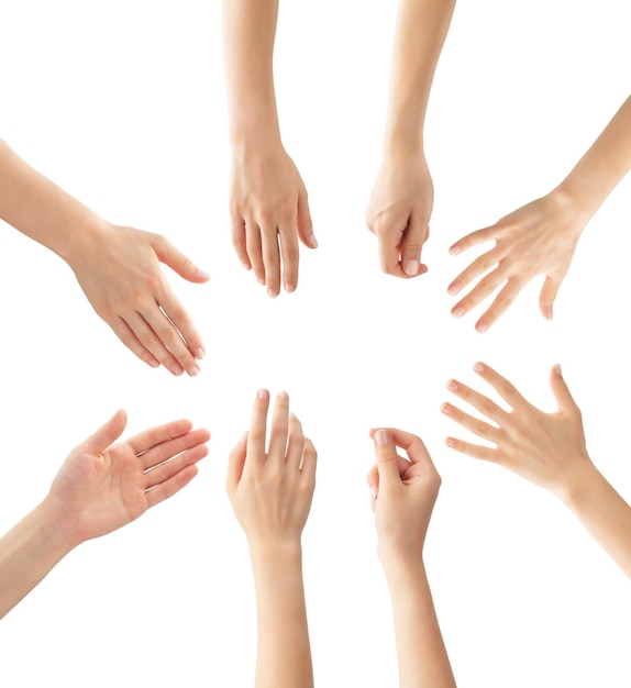 Hands set clipping path