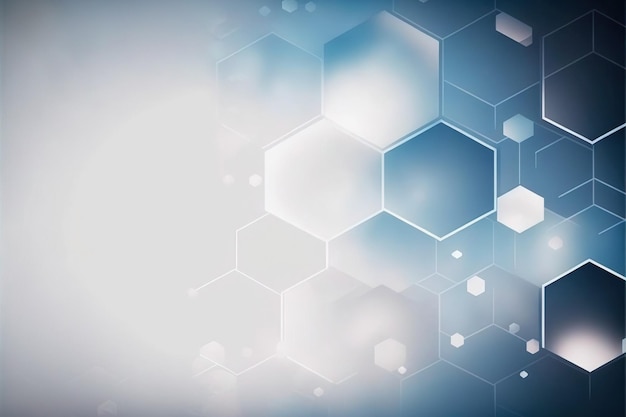 hexagon blue abstract background with hexagonal geometric elements