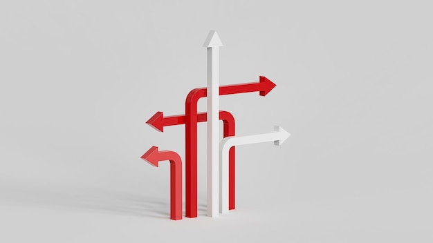 high angle of growth statistics presentation with arrows