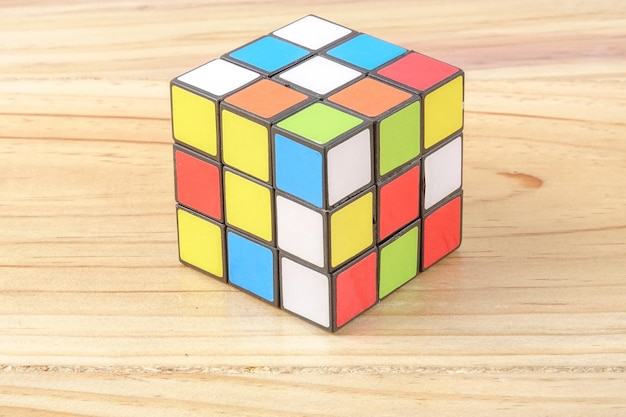 High angle view of multi colored toy on table