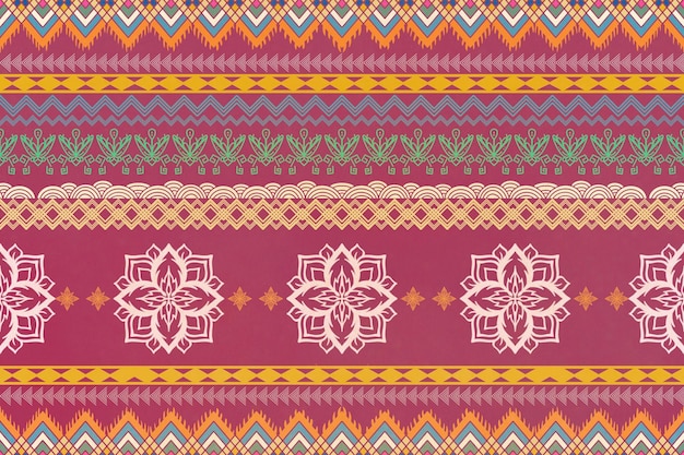 Hoa văn liền mạch phong cách hình học phương Đông cổ điển dân tộc. Tóm tắt Ikat dân gian truyền thống