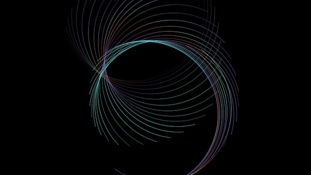Holographic curved wavy lines abstract tech background