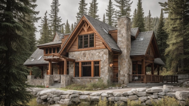 home architecture design in ranch style with wide frontage