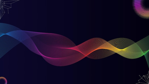 Horizontal Abstract background with colorful modern wave lines spectrum