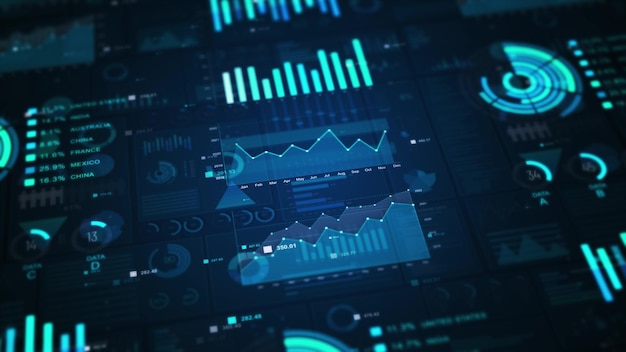 hud technology infographic elements sci fi user interface data financial business charts graphs