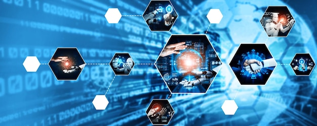 Human interact with ai artificial intelligence virtual assistant nlp robot