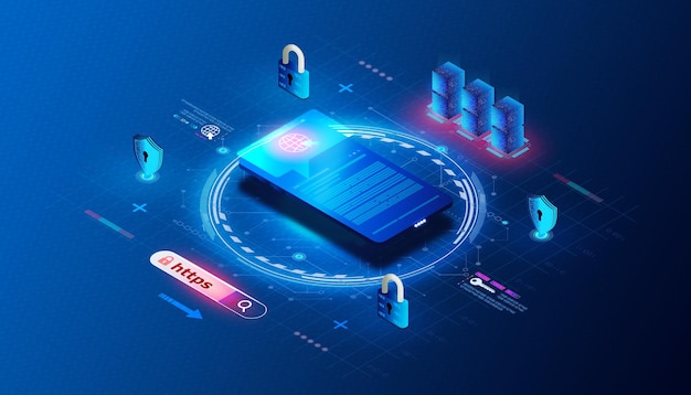 hypertext transfer protocol secure concept https 3d illustration