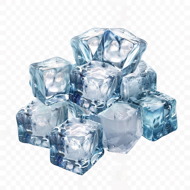 Ice cubes Isolated on transparent background