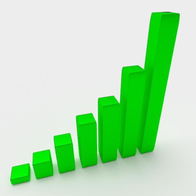 Illustration of graph with the growing progress. Business concepts
