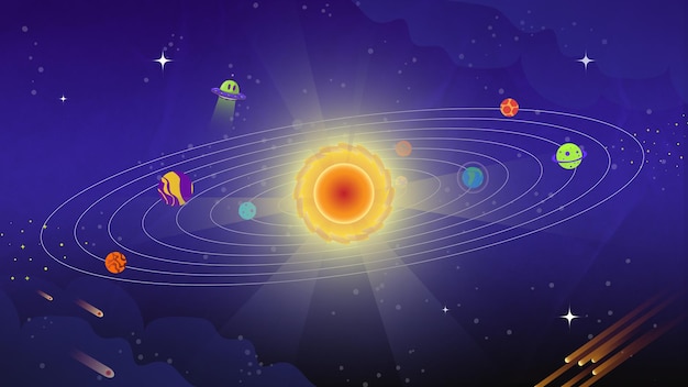illustration of planets in space