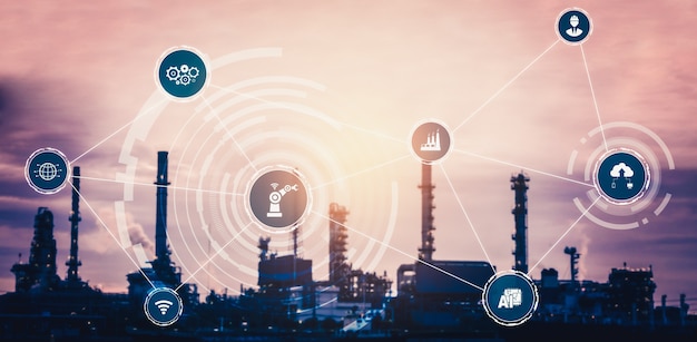 industry technology concept of smart factory for fourth industrial revolution